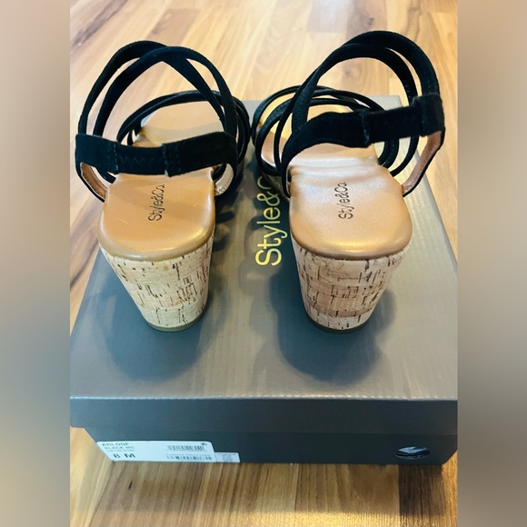 NWOT Style & Co. Women's Arloo Strappy Elastic Wedge Sandals - Picture 3 of 7